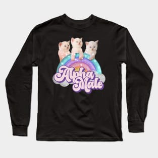 Alpha Male Funny Cat Kitten Funny Sarcastic Long Sleeve T-Shirt